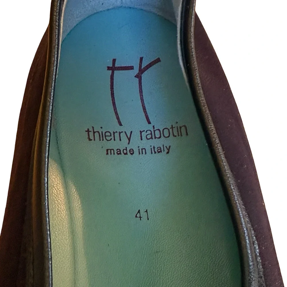 Thierry Rabotin Black Slip On Loafers Flats Comfort Shoes Made in Italy 41 10.5